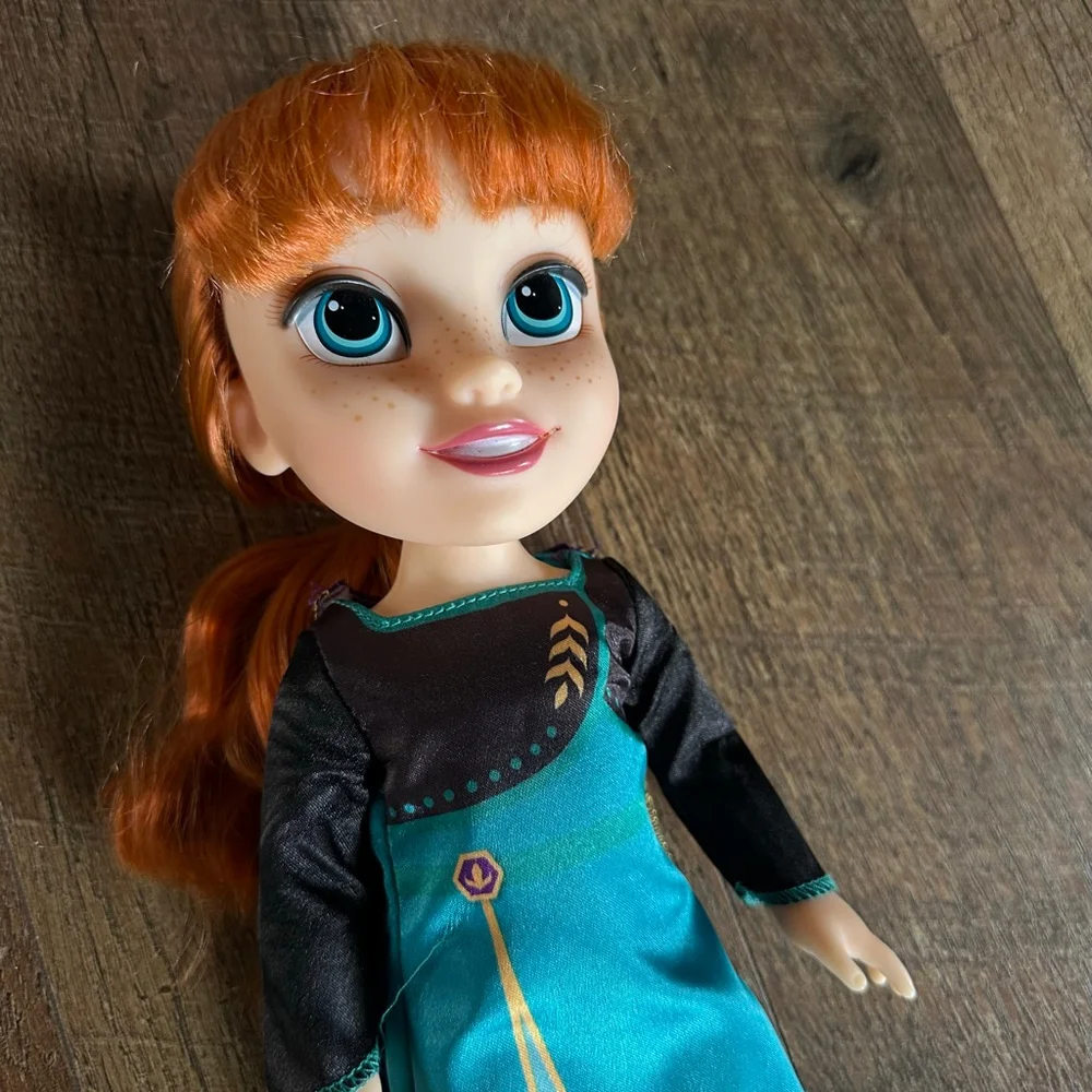 Girls Disney Anna Frozen Doll One Size Teal Black Dress